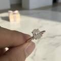 HQ GEMS 1.5 Carat Oval Cut GIA Natural Diamond 14K Rose Gold Engagement Ring for Women