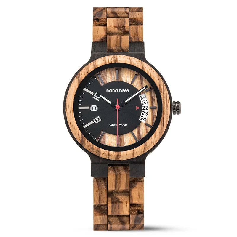 For DODO DEER Customized Logo Women's Vintage Charm Wooden Watch Private Label Antique Fashion with Seiko Movement Surprise Gift