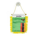 Custom Logo Digital Printing Satin Material Hanging  Zambia Pennant Flag for Car Rearview Mirror and Home Decoration