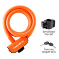 ROCKBROS Portable Anti-theft Ring Steel Lock Bike Accessories Key Lock With Bracket Bicycle Cable Lock