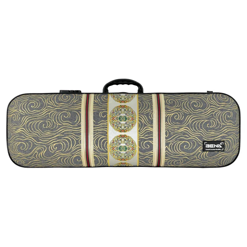 4/4 Light Weight Shock-Proof Shoulder Portable Waterproof Chinese Style Embroidery Violin Case