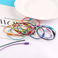 Metal Color Keychain Flexible Rubber Key Ring Luggage Tag Cable Loops Stainless Steel Wire Rings for Car Keys Chains Tag Keyring