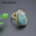Gold Color Wire Wire Wrapped Rough Crystal Amethyst Lemon Quartz Stone Adjustable Gemstone Rings
