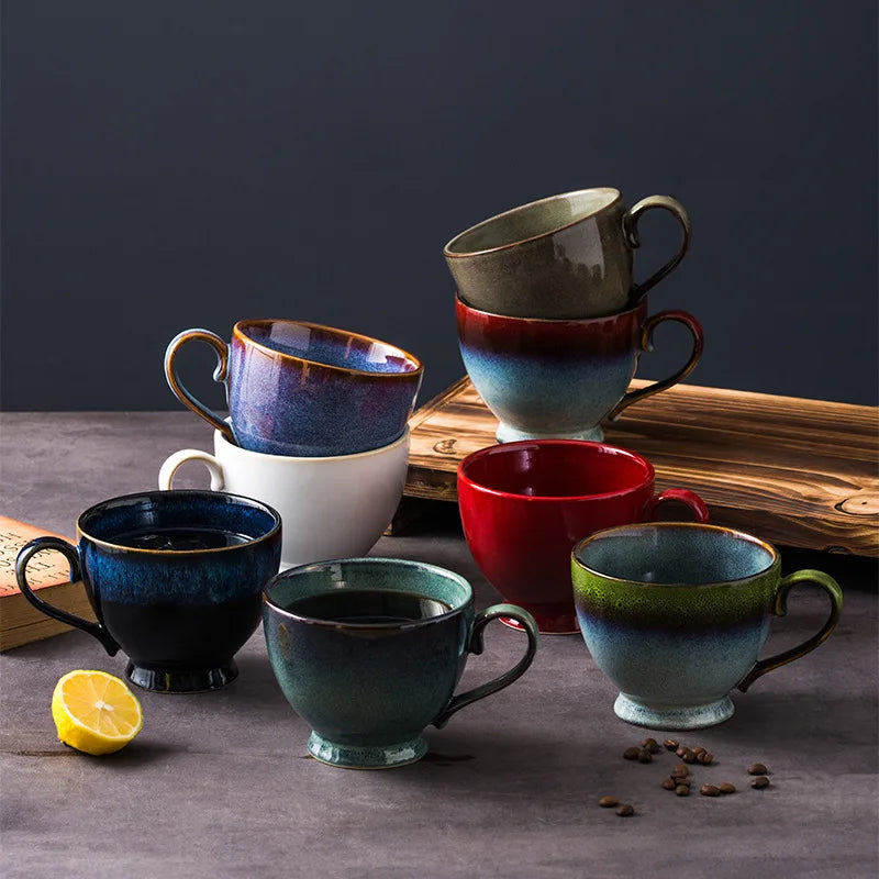 New Design Small Kiln Change Tea Cup Ceramic Glaze Mug Small Coffee Cup with Handle