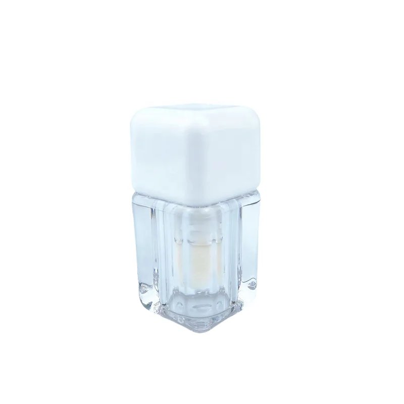 4ml Square Transparent Pink Lipstick Tube Bottle Empty Cosmetic Container Plastic Brush ABS Plastic Lipstick Tubes Yolio Lp-009