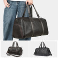 MARRANT Men Genuine Leather Sports Gym Weekend Overnight Bag With Shoe Compartment Leather Duffel Bag Men Leather Travel Bag