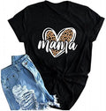 Hot Sale 180gsm Cotton T-Shirt for Women Short Sleeve Western Style with Mama Letter Print Summer Sublimation Tops