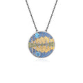 C8195 Abiding Jewelry Good Selling Natural Swiss Blue Topaz Reflection of Mountain on Water 925 Sterling Silver Pendant