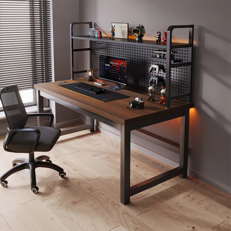 Small Bedroom Study Desk Hutch All in One Combination Desktop Computer Hole Board Gaming Table
