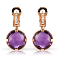 Messi Jewelry  Amethyst  Gemstone Earrings Jewelry 18k Rose Gold Fashion New Women for Elegant Gift Party Stone Wedding Earrings