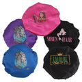 Custom Logo Soft Satin Silk Double Sided Night Sleep Bonnet Hat Durag Cap With Edge Control Hair Wrap