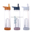 BPA Free 700ml Tritan Fruit Infusion Plastic Bottle Colorful Collapsible Water Bottle with Lid