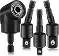 4 Pieces Impact Grade Sockets Adapter Set with 360 Degree Swivel Hex Drill Adapters