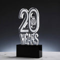 Wholesale Custom 5 10 15 20 Years Number Shapes Crystal Glass Trophies Decoration Clear Crystal Number Awards Crystal Ornaments