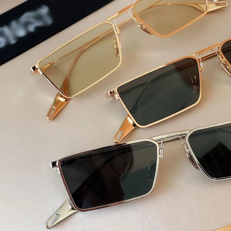 New Arrivals Retro Classic Rectangle Sunglasses Women Small Frame Sunglasses UV400 Custom Lens Available Blue Black White Gold