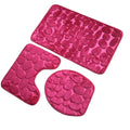 Wholesale 3D Printed Polyester Bathroom Door Mat Set Anti-slip Soft Floor Mat Water Absorption 3-Piece Design for Machine Made