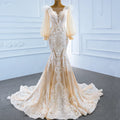Jancember RSM67209 Sexy Mermaid Long Sleeve Dresses Women Formal Evening Women