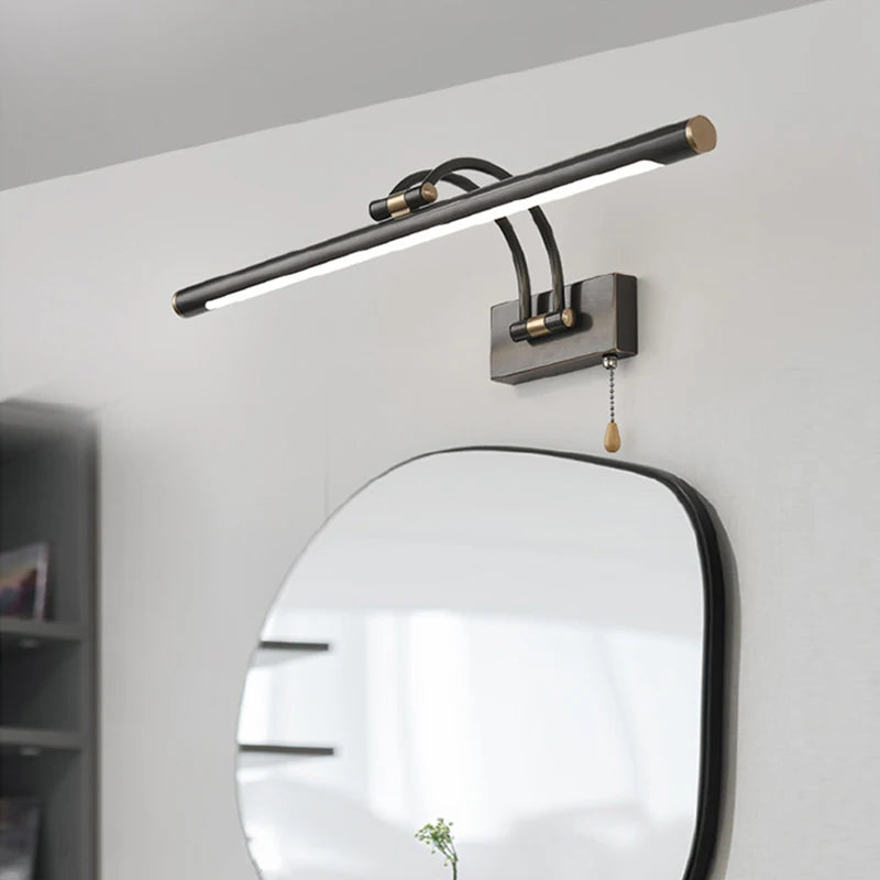 European Mirror Lights American LED Mirror Headlight Retro Bathroom Mirror Cabinet Lamp Anti-fog Light No Punch Lighting