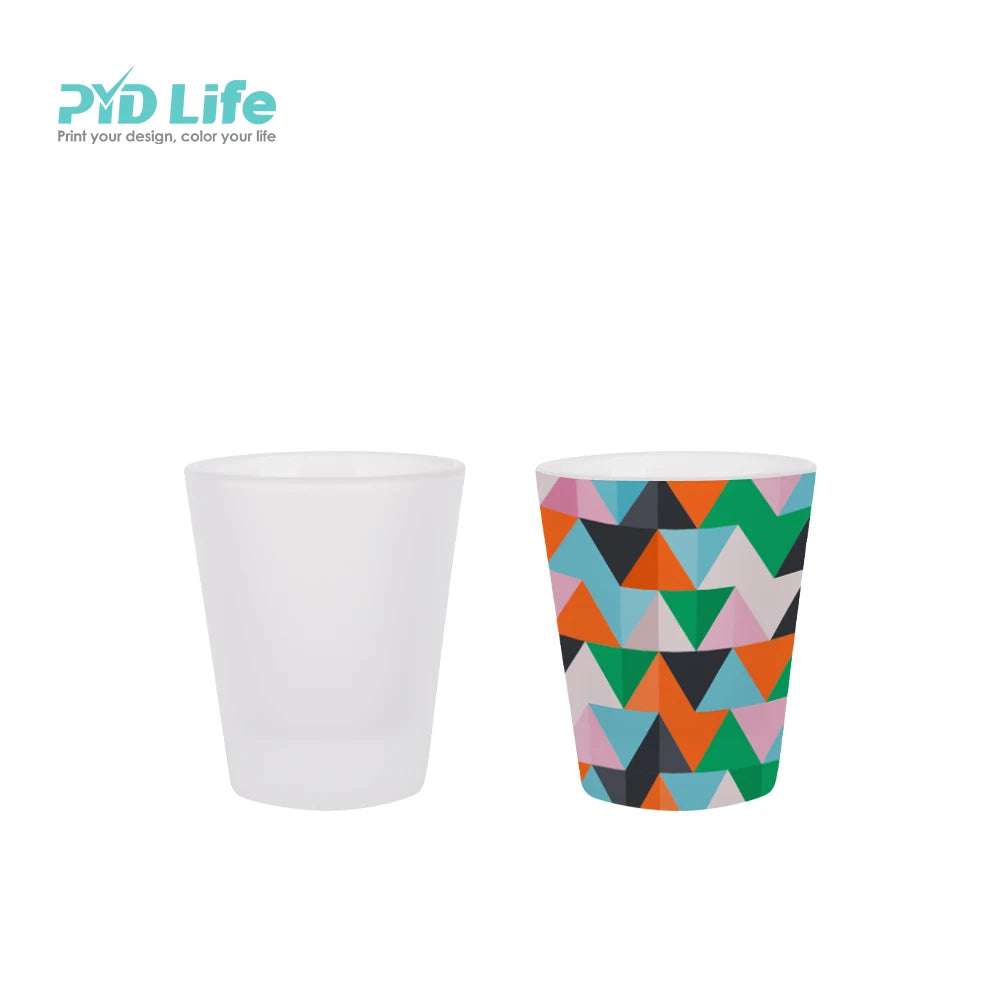PYD Life 1.5oz 44ml Frosted Sublimation Shot Glass Custom Logo Free Samples Large Stock Fast Shipping Wedding Whiskey Glass