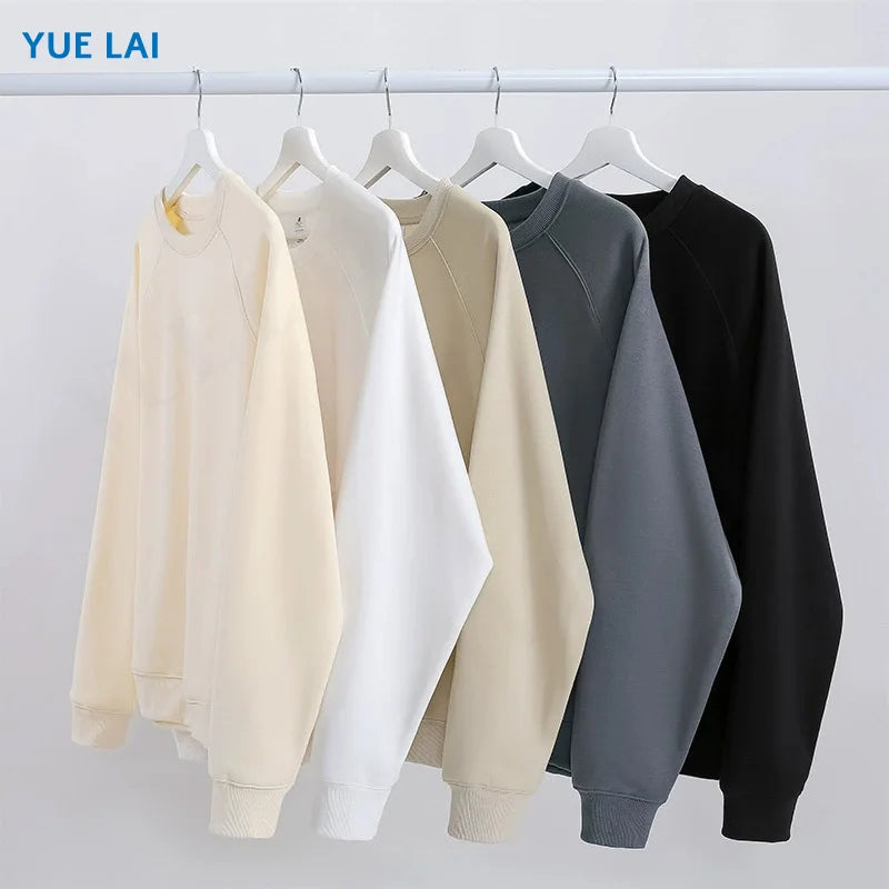 Factory Custom Round Neck Sweatshirt Men's Loose Solid Colour Pullover Foreign Trade Sweatshirt Men's Long Sleeve
