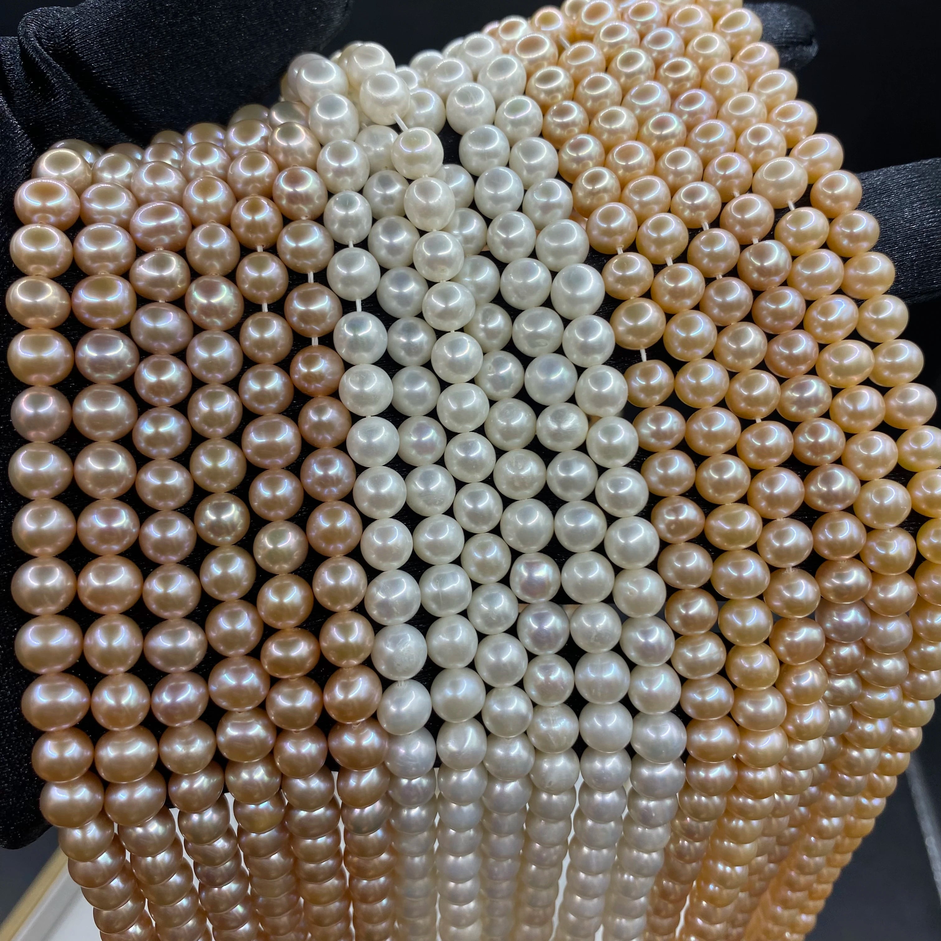 3A Wholesale Pearl Strand 6-7/8-9mm Natural Round Loose Pearls String for Jewelry Making