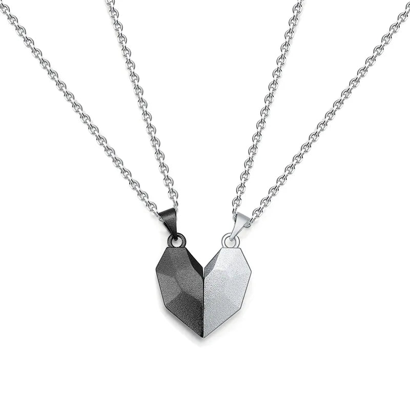 Fashion Couple love Heart Necklaces Jewelry Magnetic Stone Necklace for Men Women