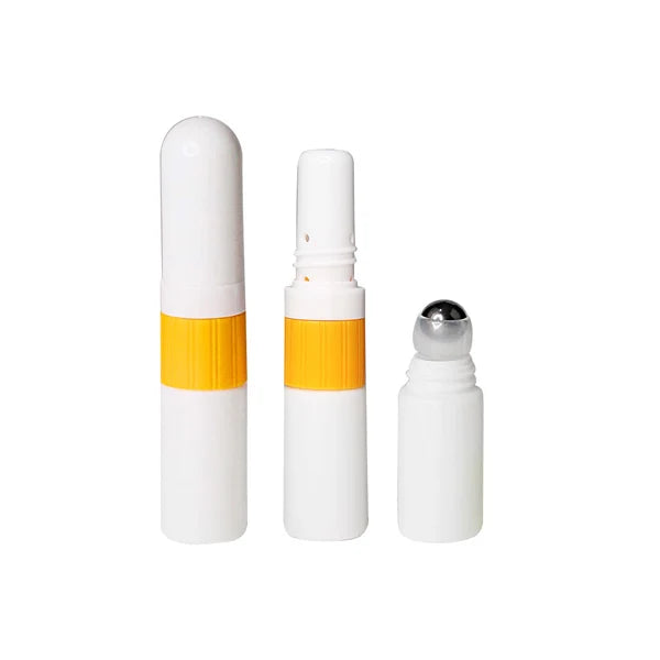 Custom 2ml 1.5ml Blank PP Nasal Inhaler Sticks with Screw Cap Seal Roll-on Essential Oil Cosmetic Screen Printing New