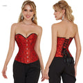 Sexy Satin Brocade Breathable Vintage Overbust Victorian Corsets and Bustiers Plus Size Waist Slimming MegaBDM