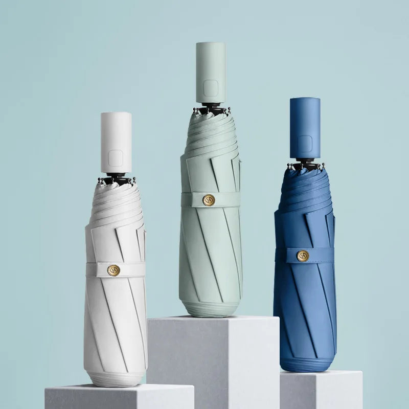 Wholesale Adults Single Layer Automatic Umbrella 3 Folding Option with Color Choice