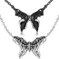 Black butterfly Pendant Necklace with Chain Authentic 925 Sterling Silver for Women Necklace Jewelry Factory Wholesale LOW MOQ