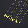 18K Gold Plated Stainless Steel Link Chain Trendy Party Anniversary Wedding Engagement Angel Lucky Number Necklace Women Gift