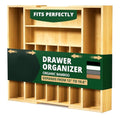Kitchen Bamboo Multifunction Rectangle Utensil Holder Expandable Drawer Organizer with Divider Folding Cutlery Tray