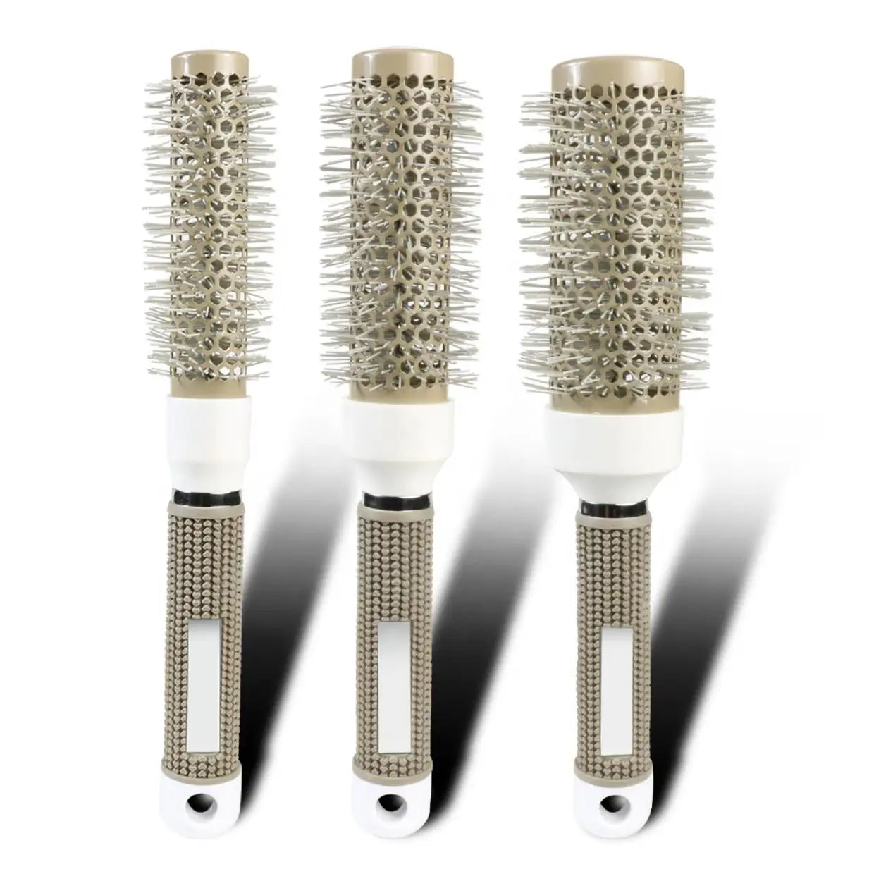 Hot-Selling Professional Round Hair Brush High-resistance Custom Logo Nylon Silicone Handle Materials