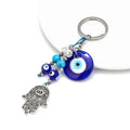 Luck Turkish Blue Evil Eye Keychain Charm Hamsa Hand Pendant Glass Keychain Evil Eye Hanging Ornament Jewelry Accessories Amulet