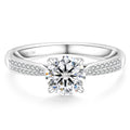 Trendy 1.0CT Moissanite Diamond Promise Bridal Wedding Band 925 Sterling Silver White Gold Plated GRA Certified Engagement Ring