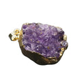Huiying Wholesale Amethyst Cluster Pendant Necklace Healing Stones Pendant Gold-plating Rough Gemstone Pendant Necklace Jewelry