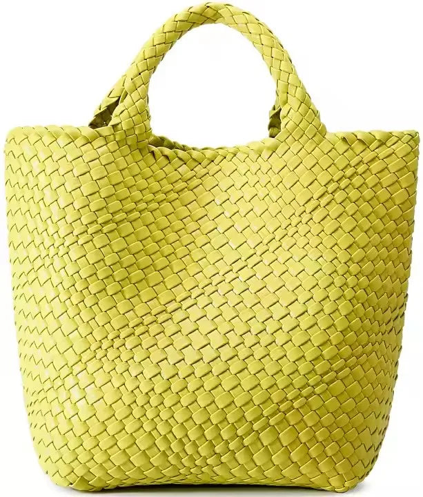 Kunhao Woven Bag for Women Vegan Leather  Weave Tote Bag Large Summer Beach Travel Handbag and Purse Retro Handmade Shoulder Bag
