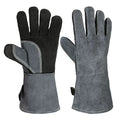 Heat Resistant Genuine Cowhide Leather Touch Screen Plain Welding Gloves for Tig Welder/Grilling/Barbecue/Oven/Fireplace/Wood