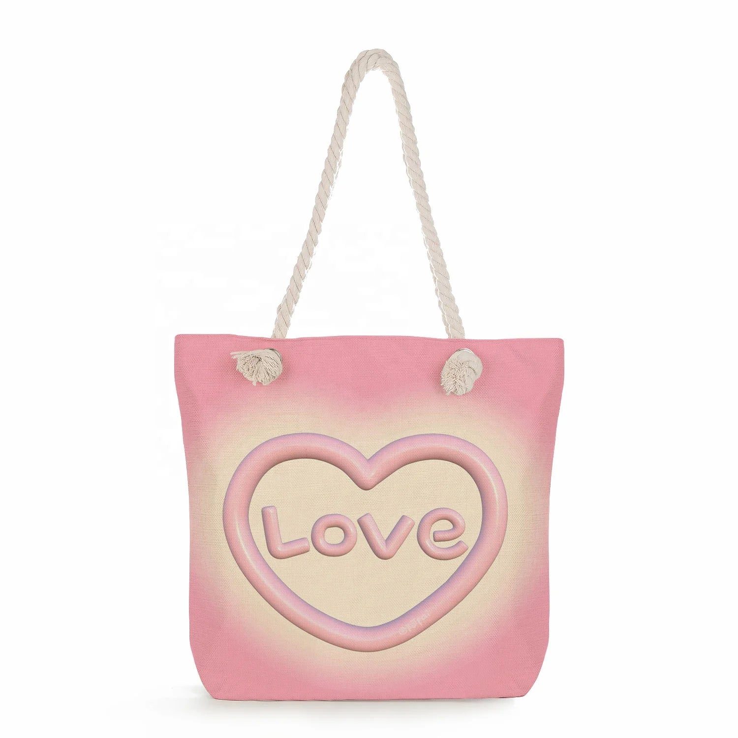 2024 Cute Lovely Printing Custom Portable  Shoulder  Fashion Simple Handbags Printed Beach Bag