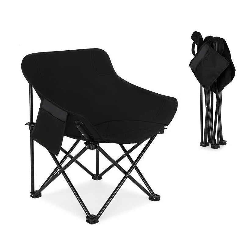 Wholesale Price Hot Sale Outdoor Comfortable Foldable Heavy Duty Fabric Camping Portable Moon Chair for Adults