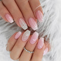 Ballerina Designed Reusable Pink Silver Glitter False Nails Custom Acrylic Press on Nails Artificial Nails With Glue for Woman