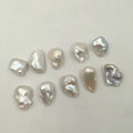 15-23 mm White Freshwater Pearl Good Luster Big Keshi Baroque Nature Loose Half or No Hole Back Side Repaired