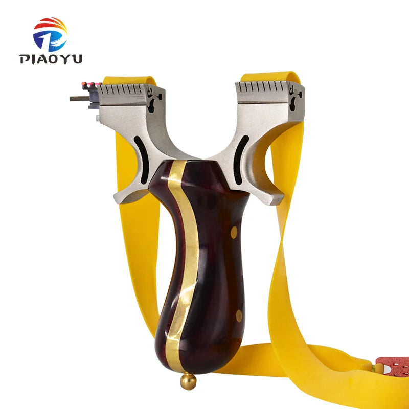 Piaoyu High Quality Professional Stainless Steel Wood Slingshot with Precision Shooting Outdoor Hunting Slingshot