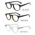 Bold Round Vintage Eyeglasses for Men Retro Acetate Optical Frame with Blue Light Blocking for Reading