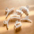 New Korean Fashion Geometric Minimal Matte Claw Hair Clip Frosted Transparent Crossed Hair Claw