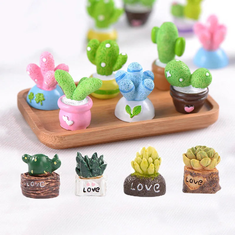 Hot Sale Cute Small 3d Miniature Cactus Bonsai Diy Resin Craft Dollhouse Elf Props Decoration