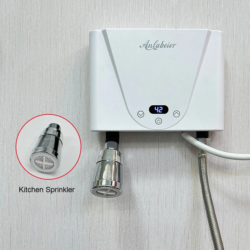 Ce Certificate Temperature Display Tempered Plastic  Panel Instant Electric Water Heater With touch control