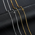 Wholesale Jewelry Simplicity Silver Gold Plated Stainless Steel Chain Custom Pendant Necklace Box Chain
