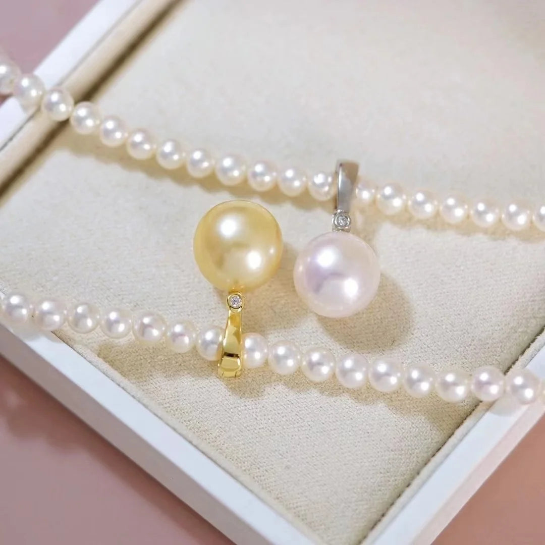 P1655 10-11mm DIY Natural  Freshwater Pearl Charm Pendant Necklace Accessory 925 Sterling Silver Jewelry for Women Without Chain