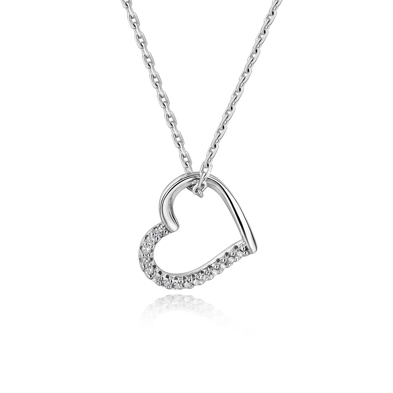 New Fashion Fine Jewelry 925 Sterling Silver 18k Gold Plated Custom Chain Heart Necklaces for Women